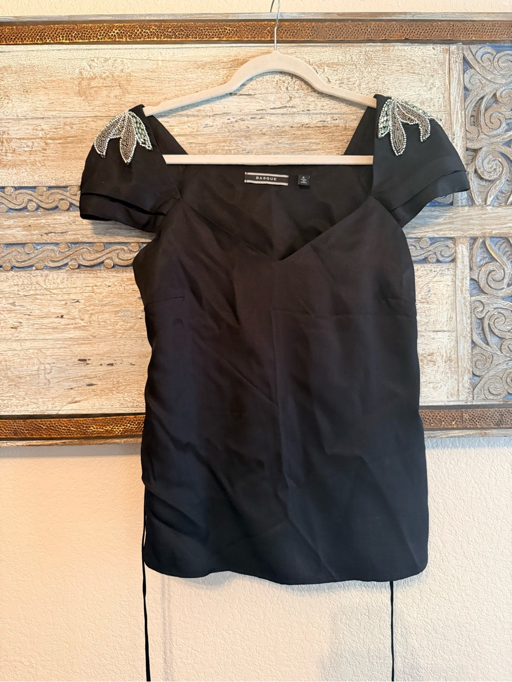 Basque Beaded Shoulder Top